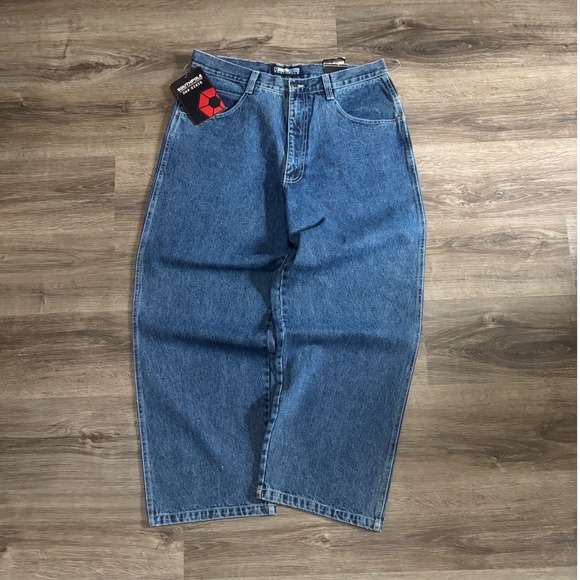Y2K Vintage Southpole Baggy Wide LegNew With Tags Jeans Blue Denim Size 36x36